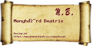 Menyhárd Beatrix névjegykártya