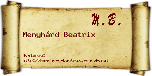 Menyhárd Beatrix névjegykártya