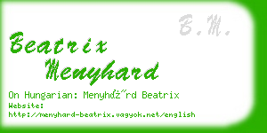 beatrix menyhard business card